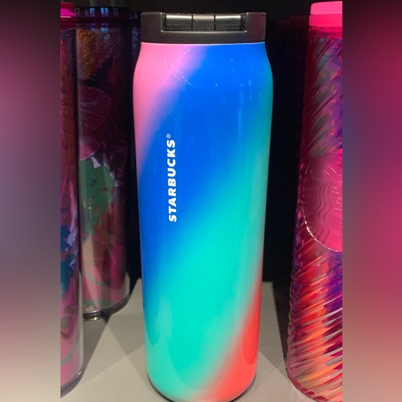 Starbucks Ombre Candy Swirl Rainbow Stainless Steel Insulated Tumbler Bottle Cup